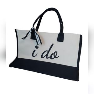 TopDesign "I do" Canvas Tote Black/Cream